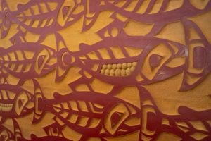 Copy of Gorgeous salmon mural at Quw_utsun Cultural and Community Centre main hall Copy of Gorgeous salmon mural at Quw_utsun Cultural and Community Centre main hall